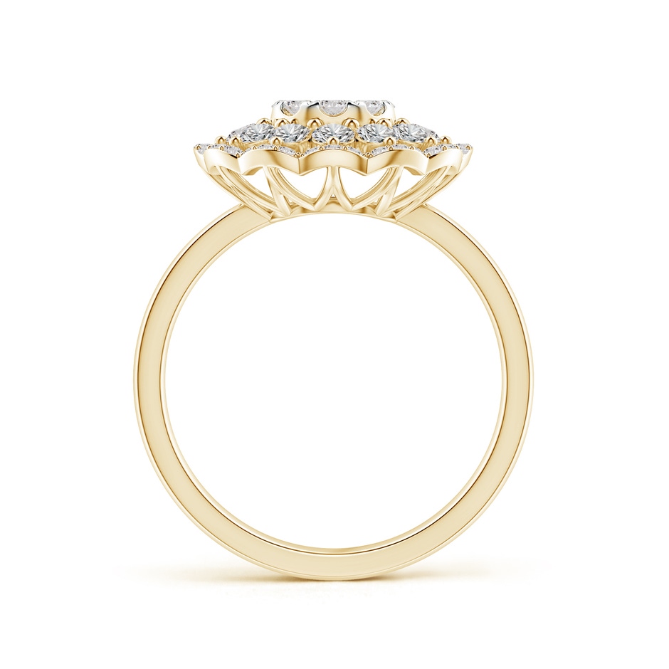 3.25mm IJI1I2 Composite Diamond Cocktail Ring with Scalloped Halo in Yellow Gold side-1