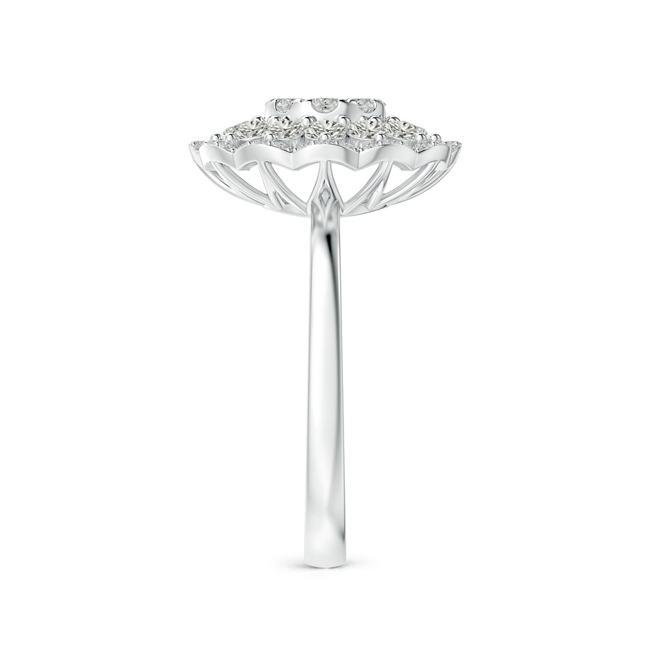 3.25mm KI3 Composite Diamond Cocktail Ring with Scalloped Halo in White Gold side-2