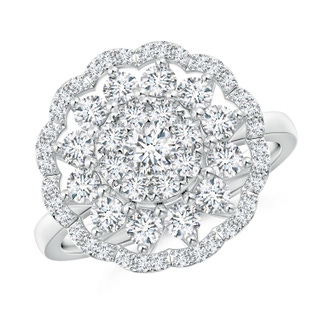 3.6mm GVS2 Composite Diamond Cocktail Ring with Scalloped Halo in P950 Platinum