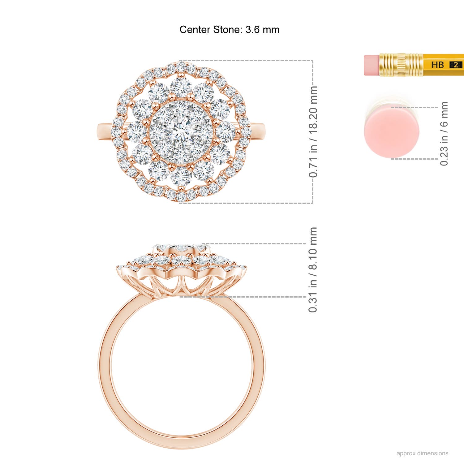 F-G, VS / 1.48 CT / 14 KT Rose Gold