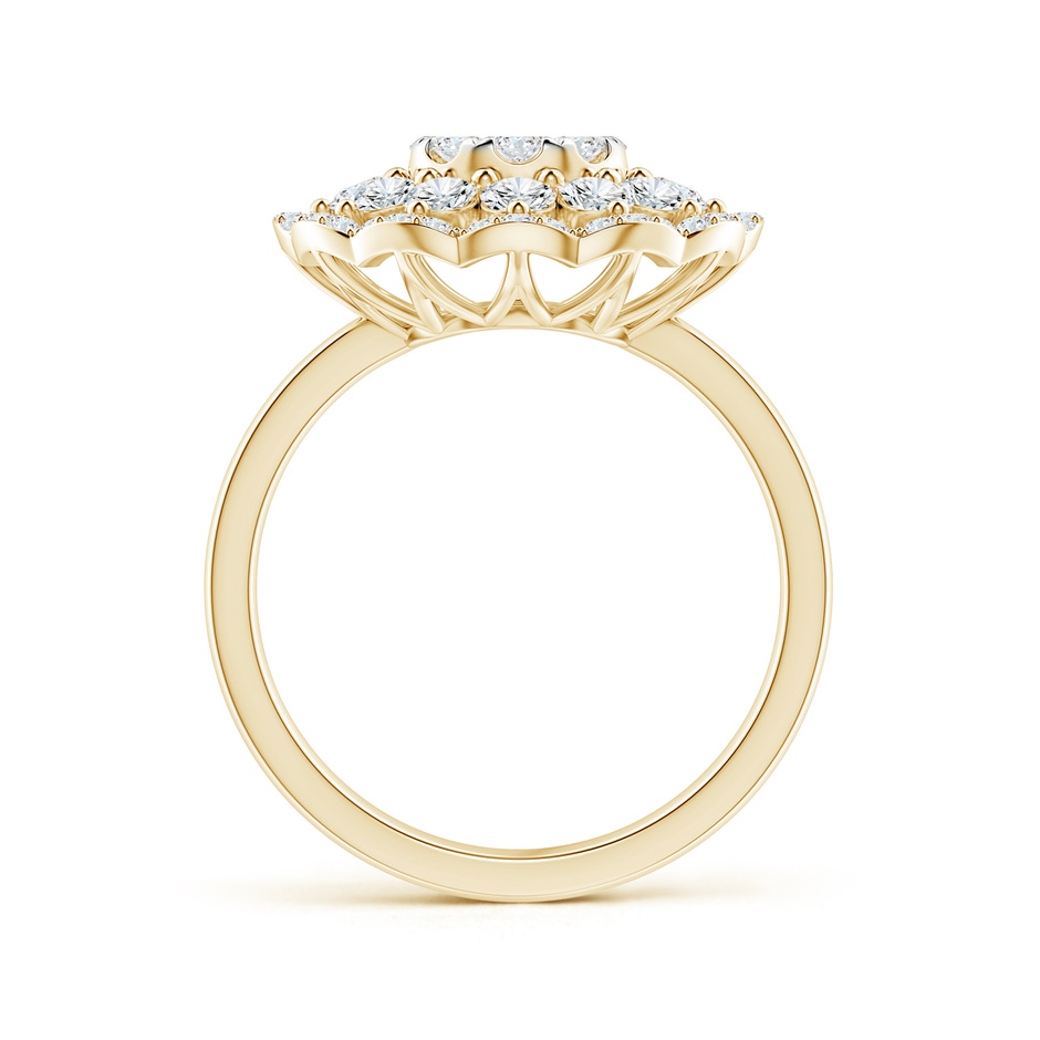 3.6mm GVS2 Composite Diamond Cocktail Ring with Scalloped Halo in Yellow Gold side-1