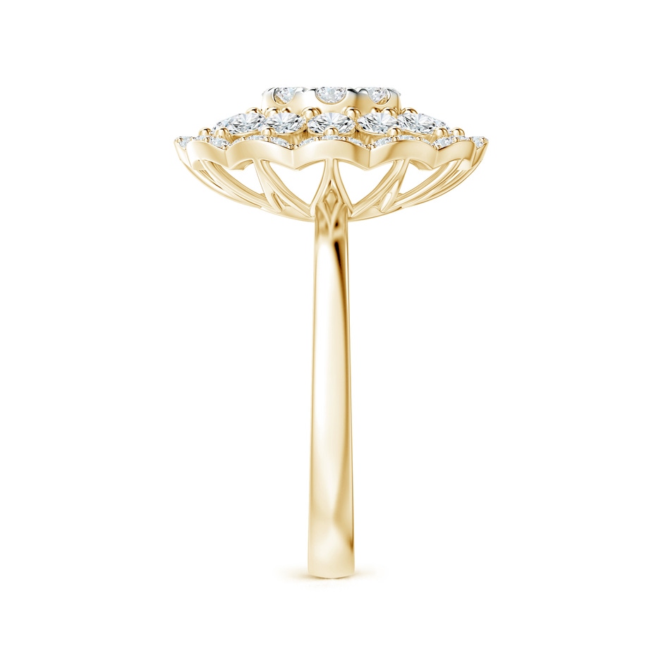3.6mm GVS2 Composite Diamond Cocktail Ring with Scalloped Halo in Yellow Gold side-2