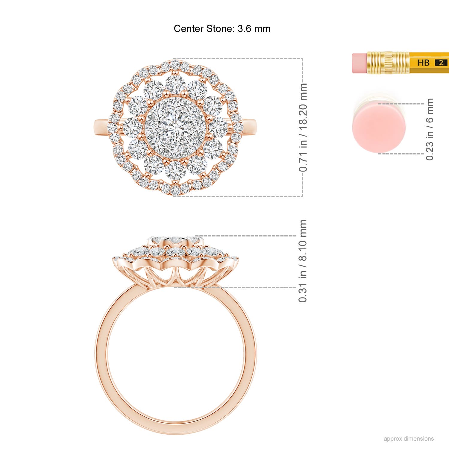 H, SI2 / 1.49 CT / 14 KT Rose Gold