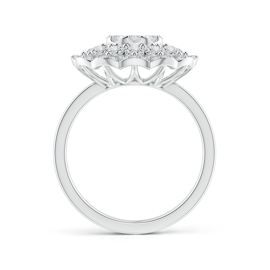 3.6mm HSI2 Composite Diamond Cocktail Ring with Scalloped Halo in White Gold Side-1