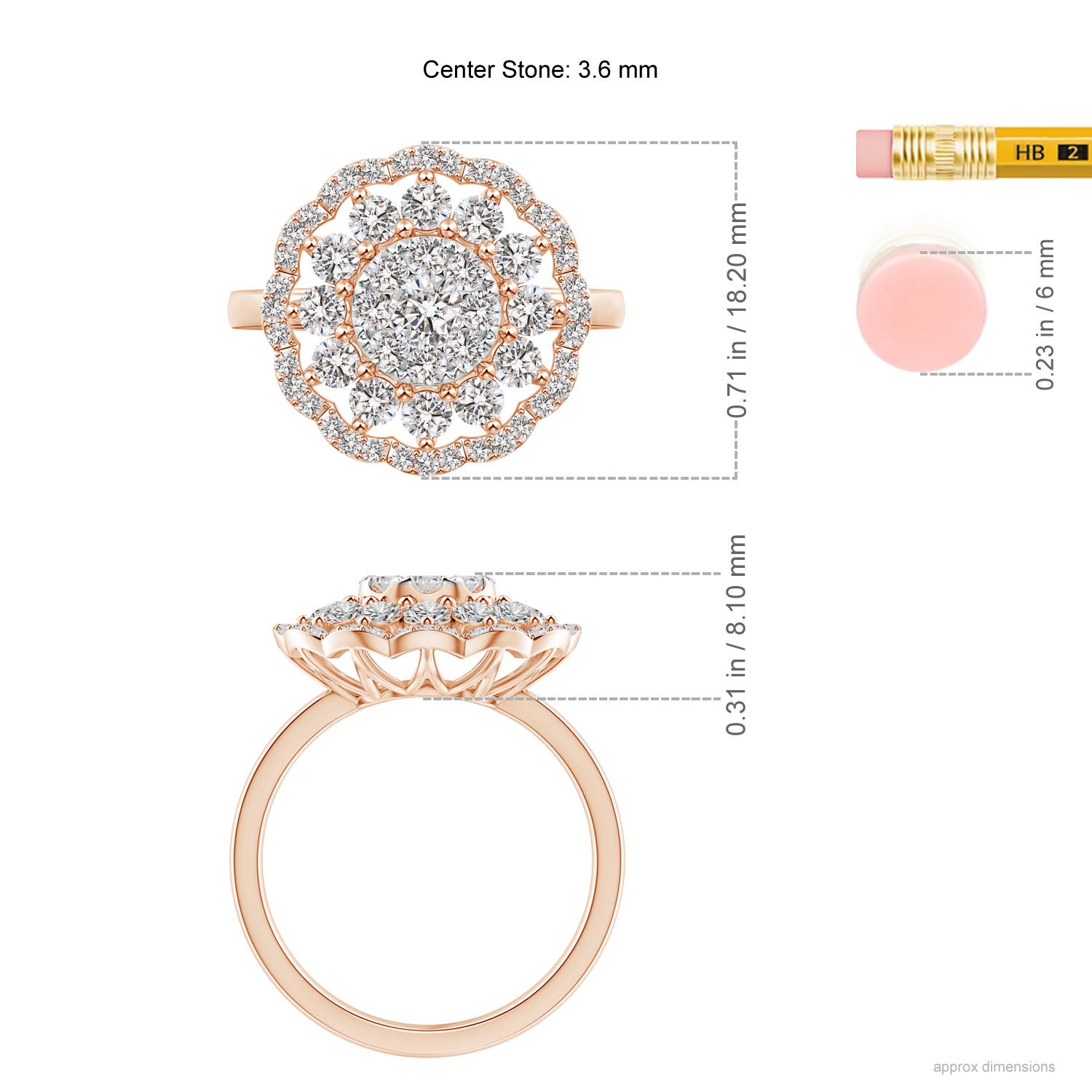 I-J, I1-I2 / 1.49 CT / 14 KT Rose Gold