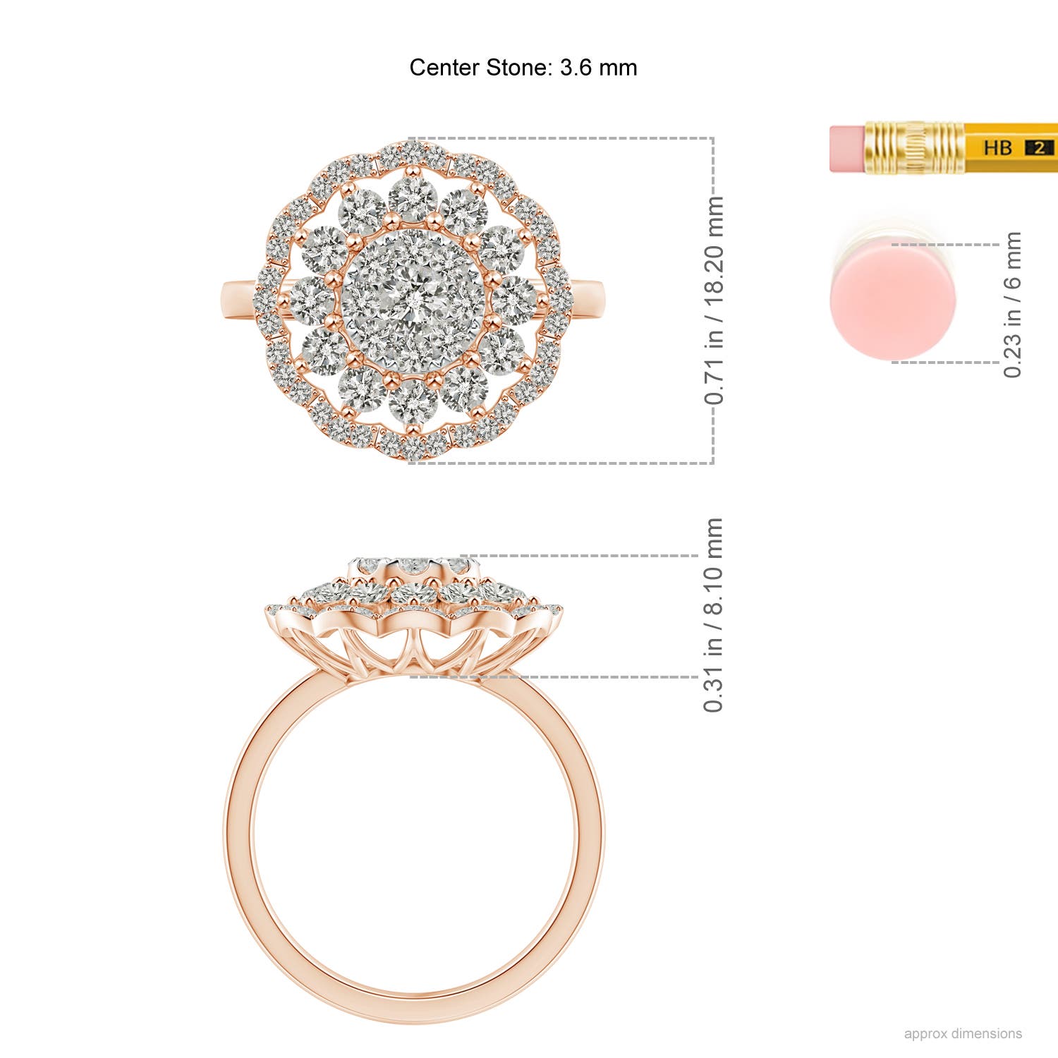 K, I3 / 1.49 CT / 14 KT Rose Gold