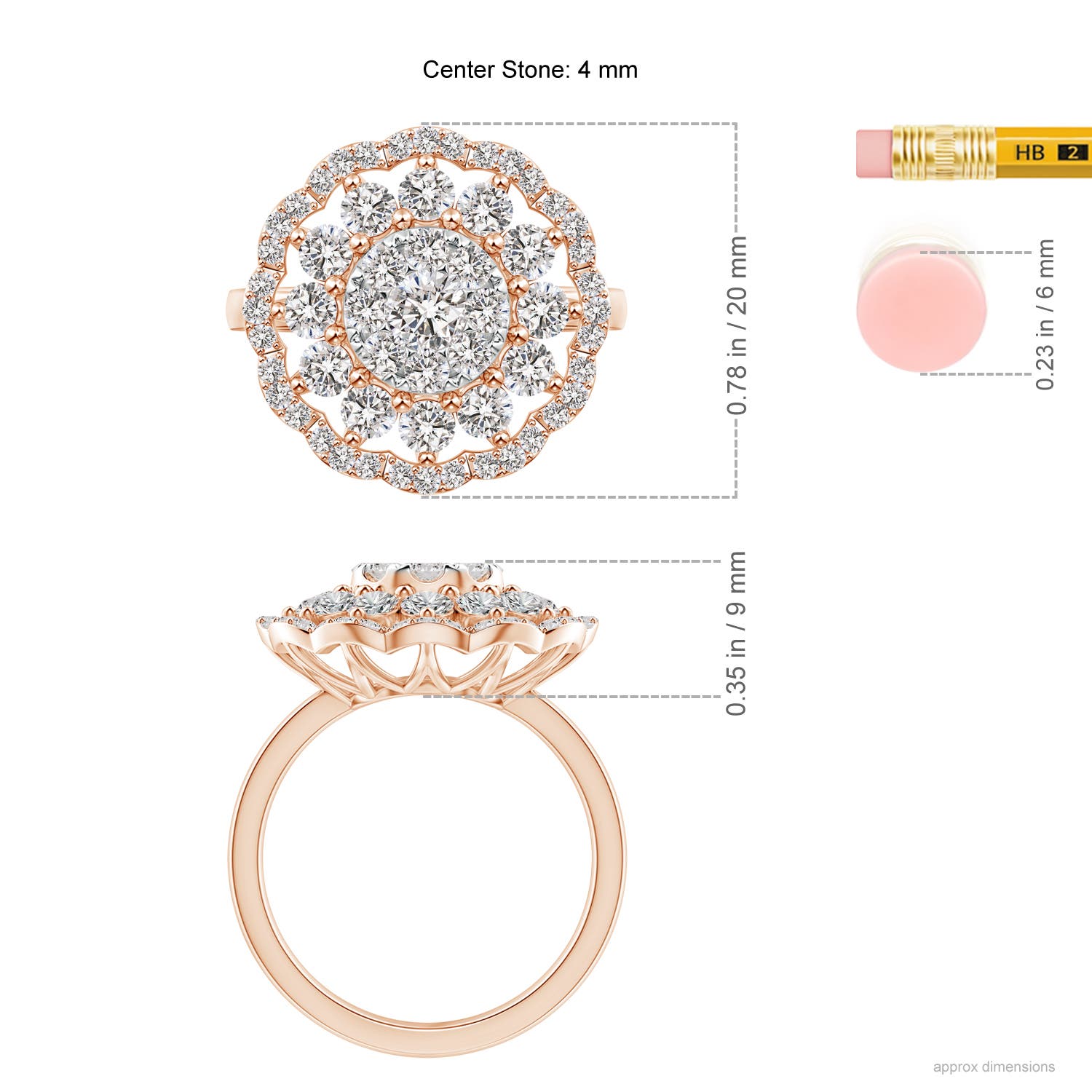 I-J, I1-I2 / 1.9 CT / 14 KT Rose Gold