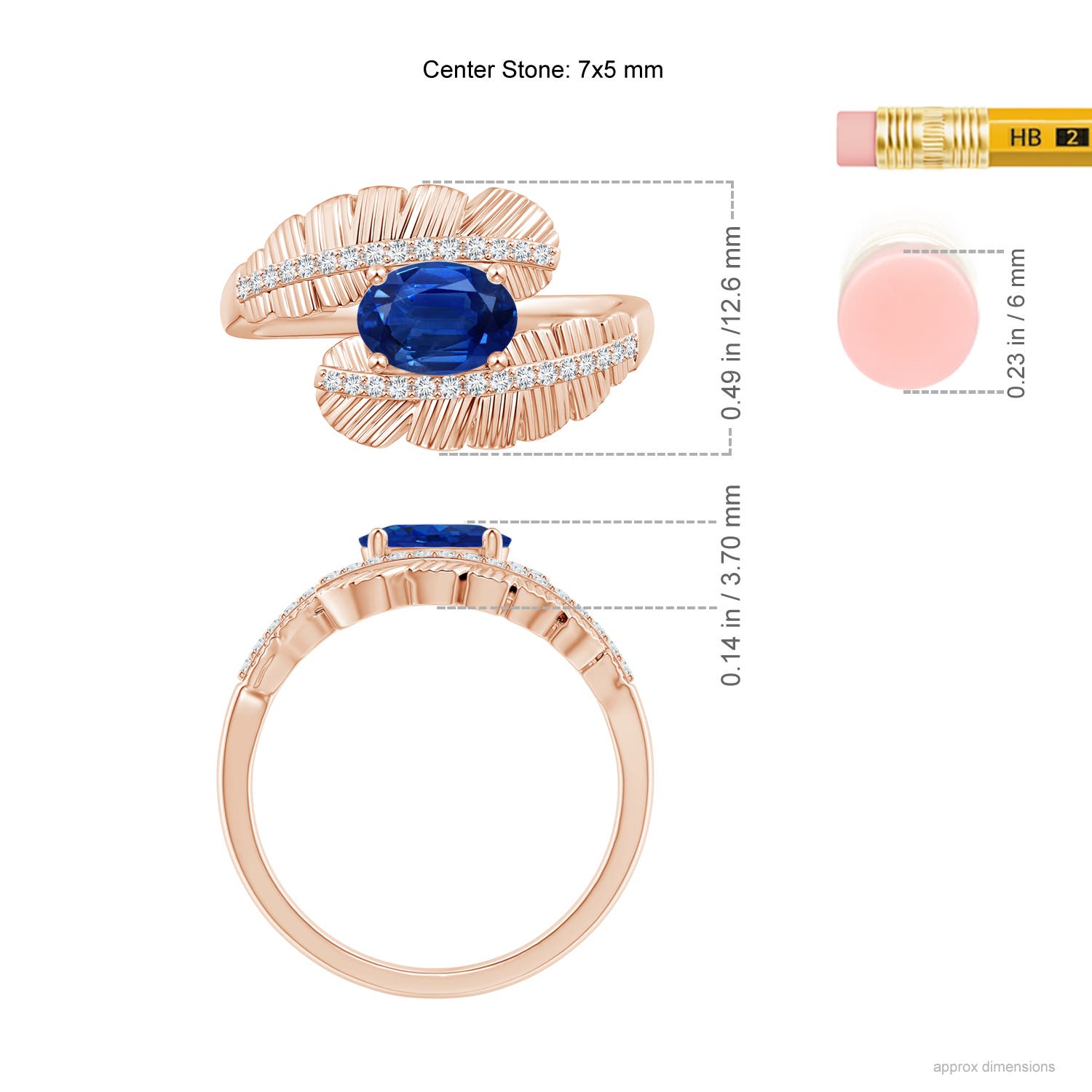 AAA - Blue Sapphire / 0.99 CT / 14 KT Rose Gold