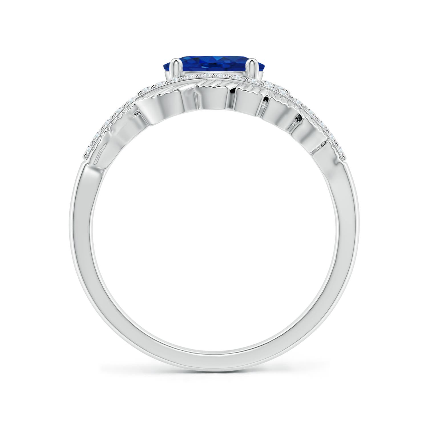 AAA - Blue Sapphire / 0.99 CT / 14 KT White Gold