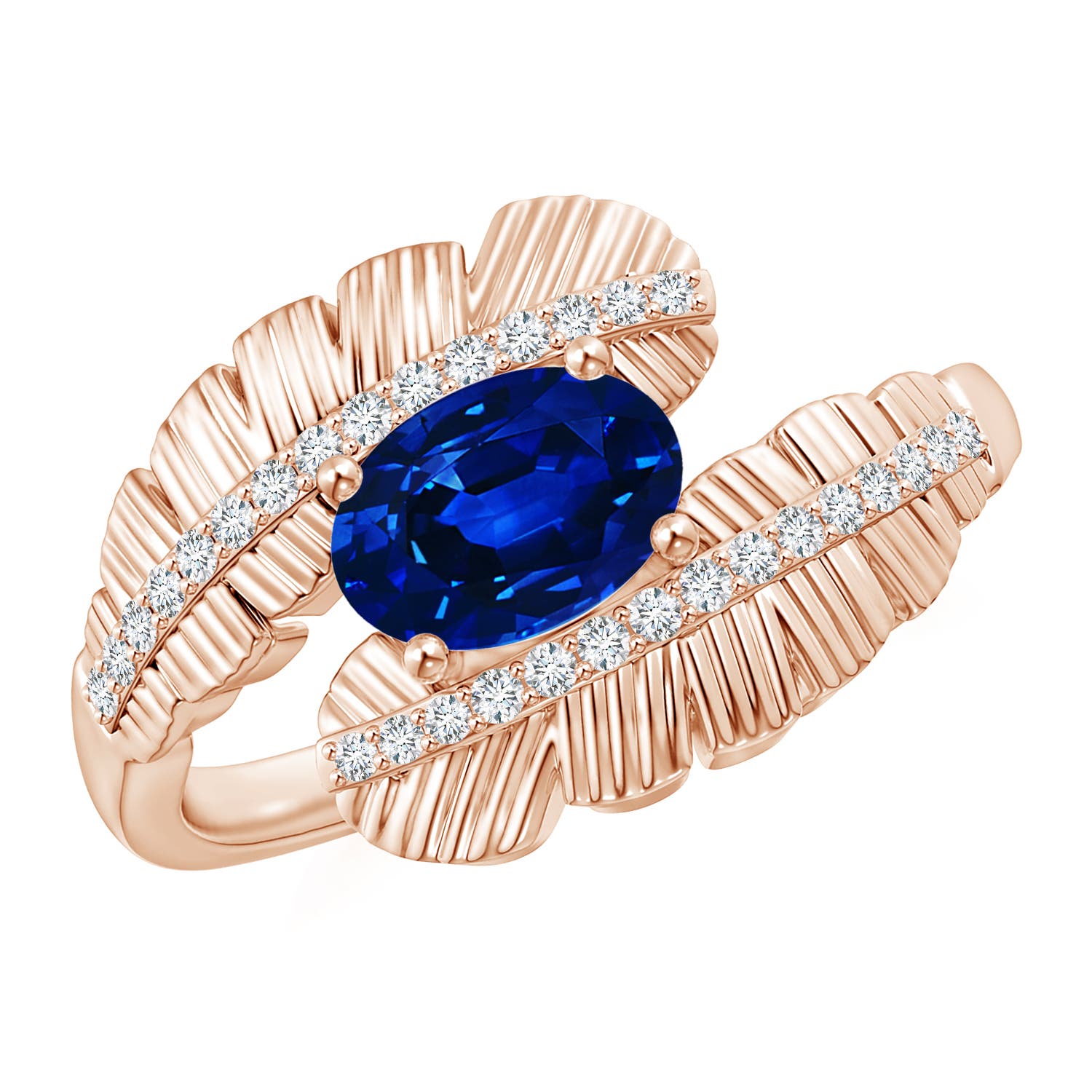 AAAA - Blue Sapphire / 0.99 CT / 14 KT Rose Gold