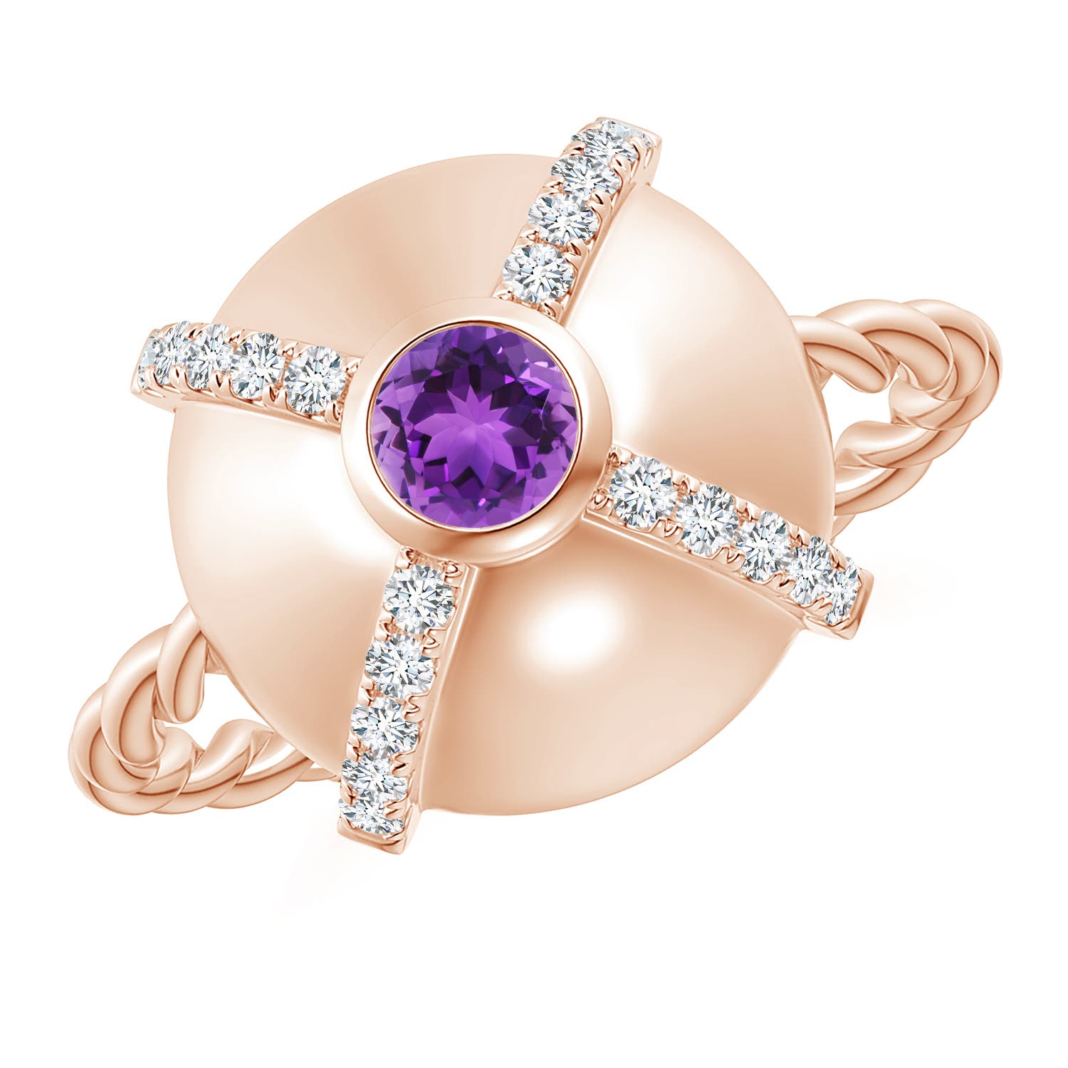 AAA - Amethyst / 0.45 CT / 14 KT Rose Gold