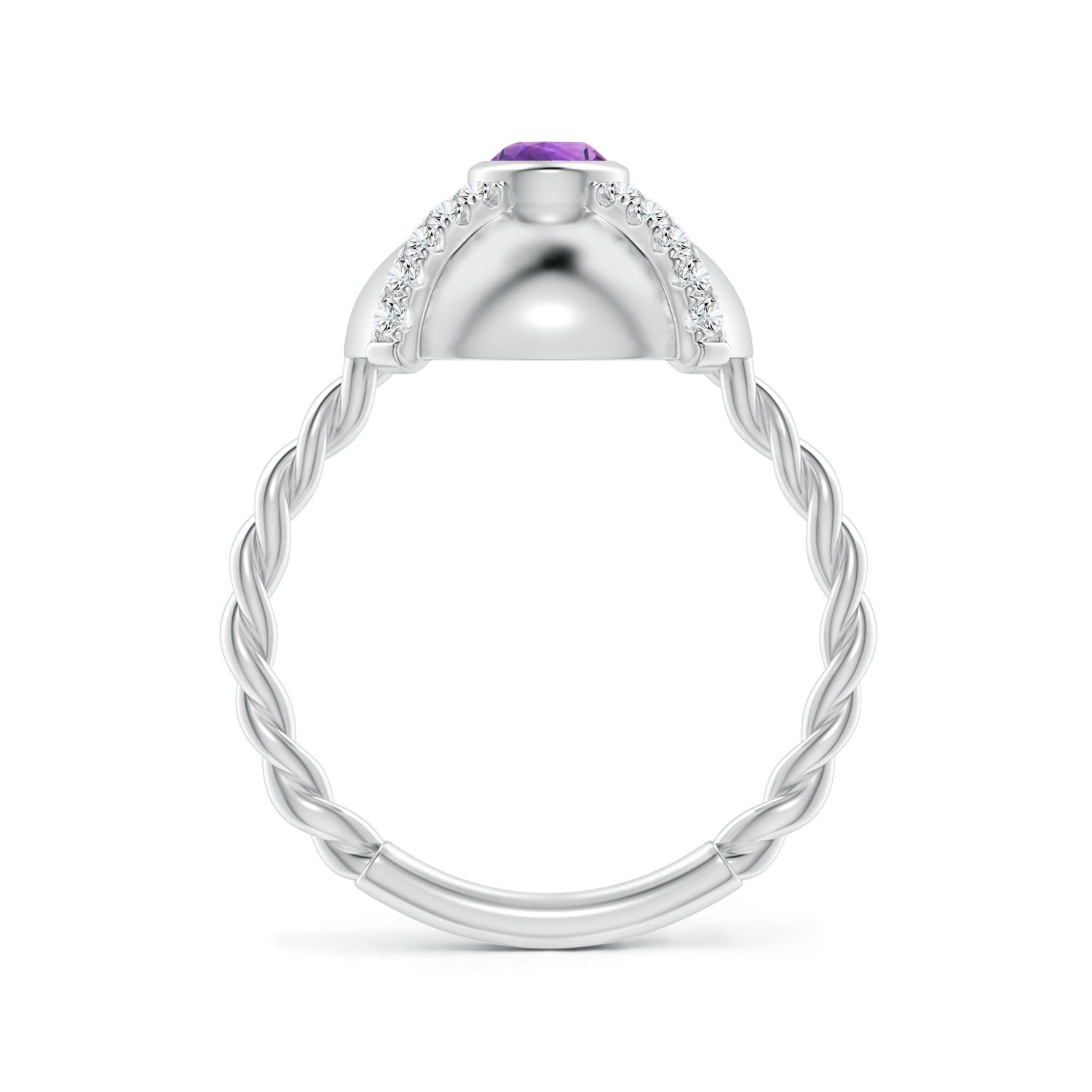 AAA - Amethyst / 0.45 CT / 14 KT White Gold