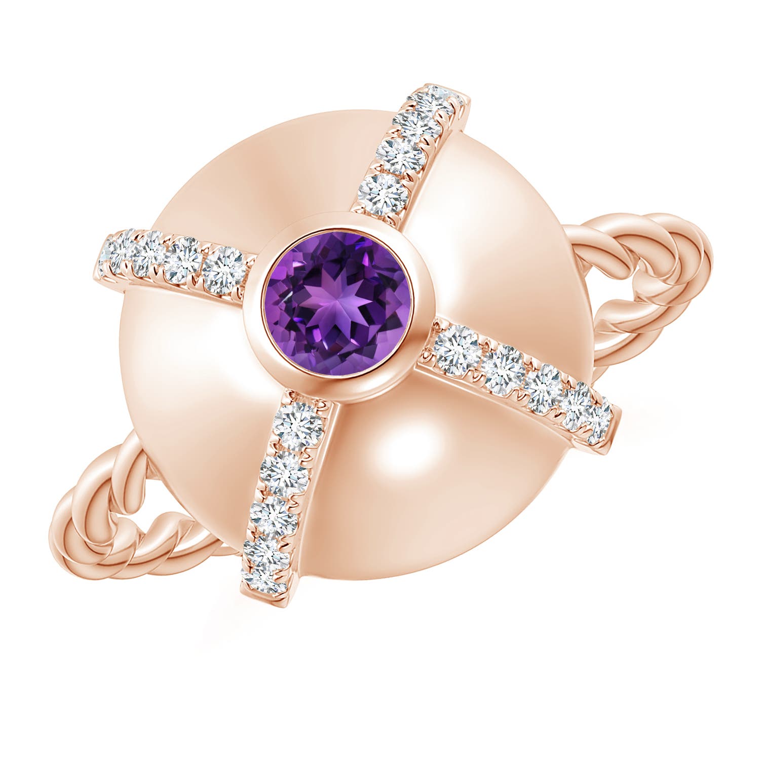 AAAA - Amethyst / 0.45 CT / 14 KT Rose Gold