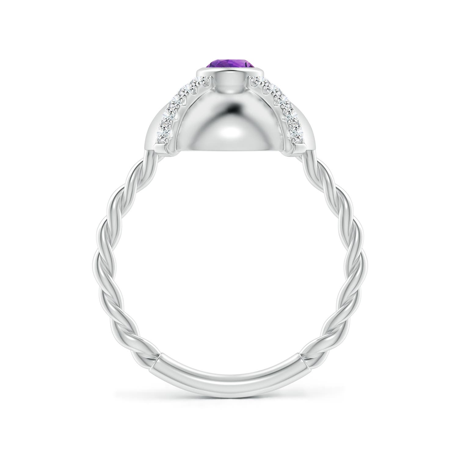 AAAA - Amethyst / 0.45 CT / 14 KT White Gold