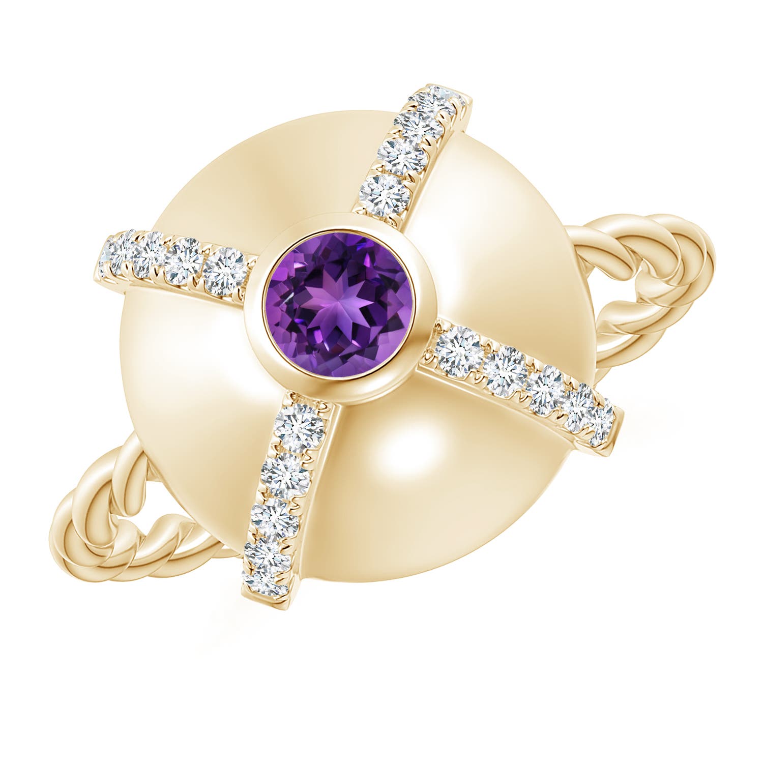 AAAA - Amethyst / 0.45 CT / 14 KT Yellow Gold