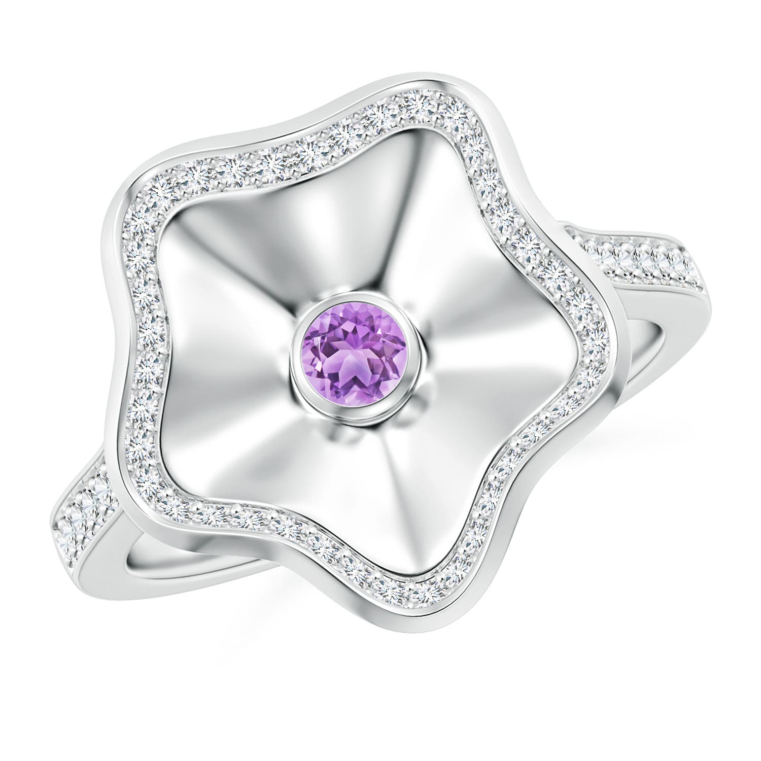 AAA - Amethyst / 0.47 CT / 14 KT White Gold
