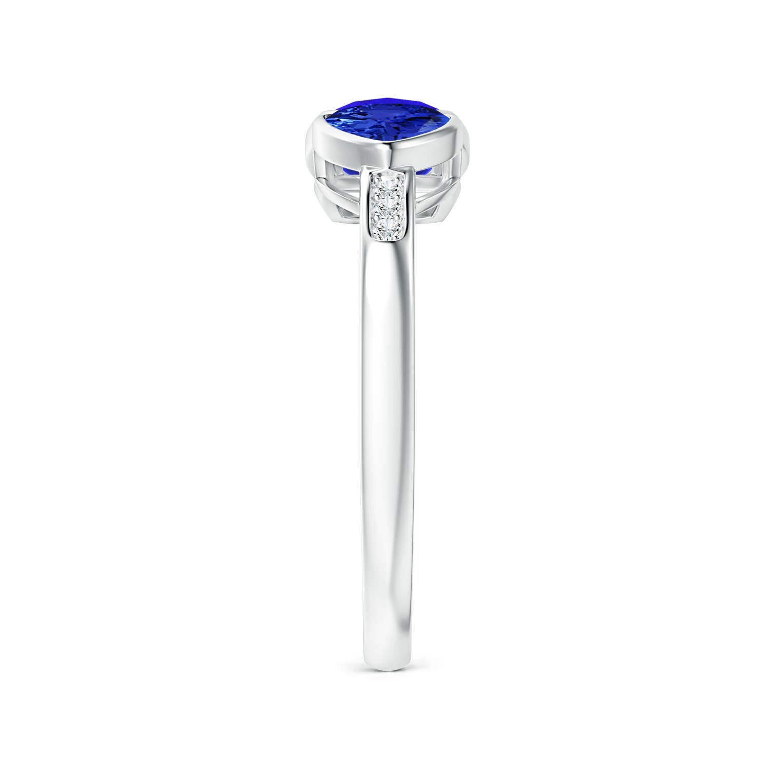 AAA - Tanzanite / 1.24 CT / 14 KT White Gold