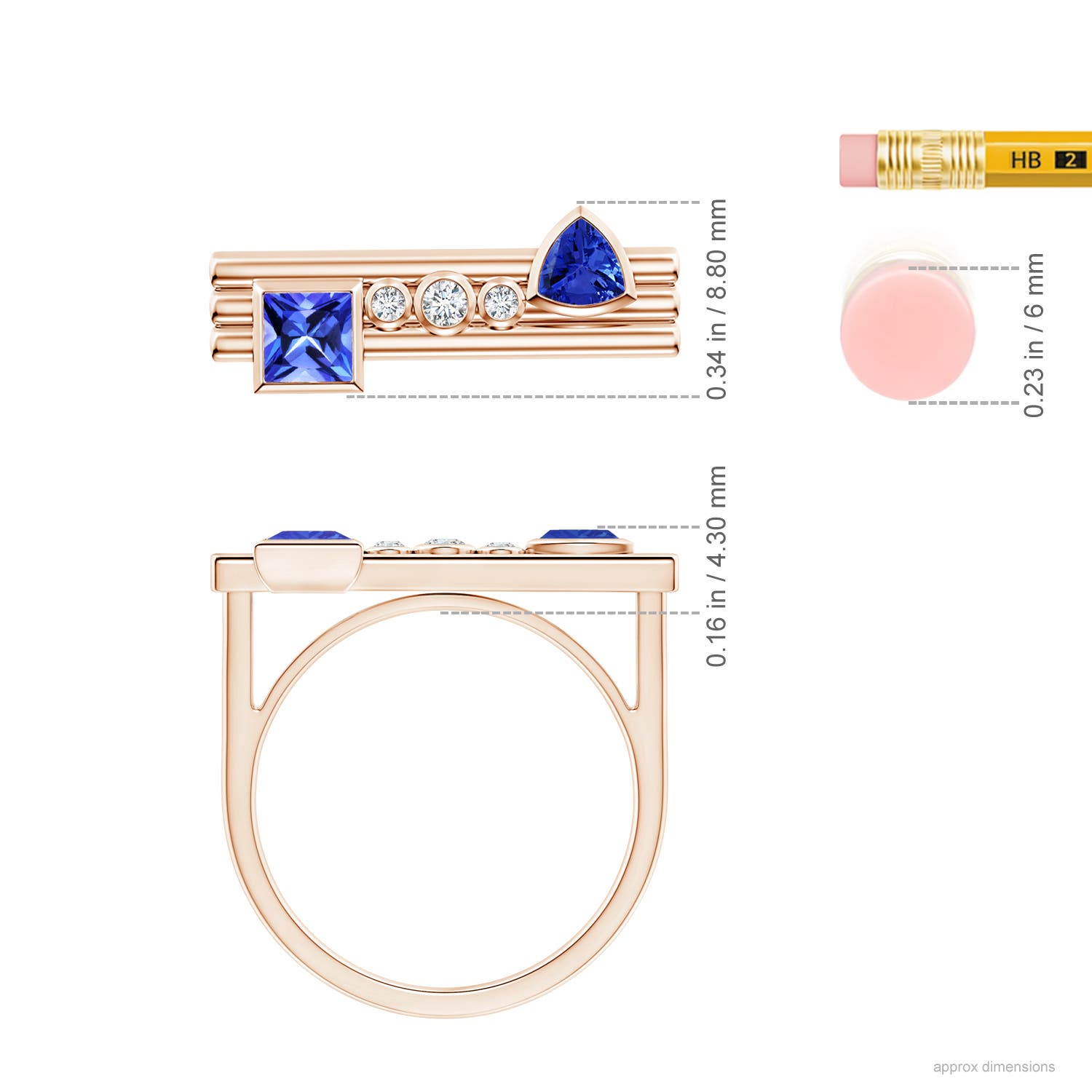 AAA - Tanzanite / 0.61 CT / 14 KT Rose Gold