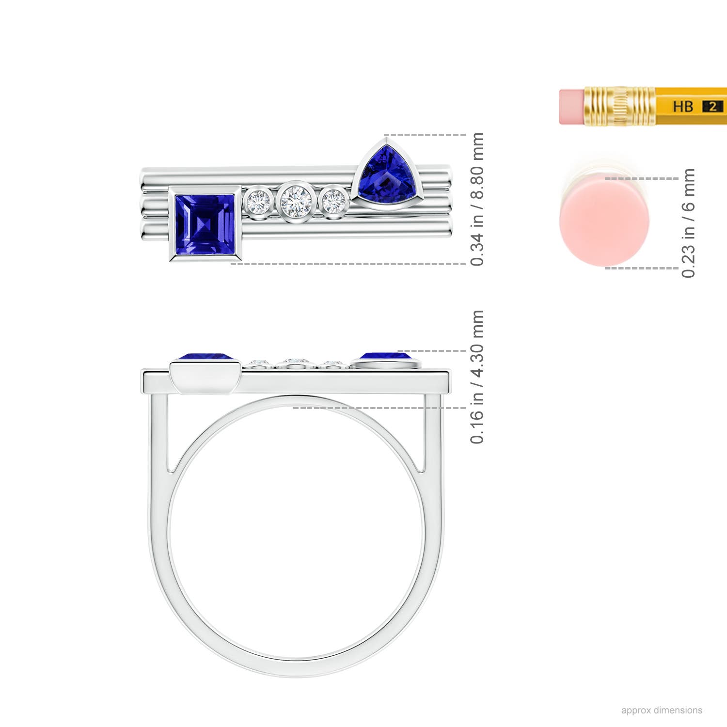 AAAA - Tanzanite / 0.61 CT / 14 KT White Gold