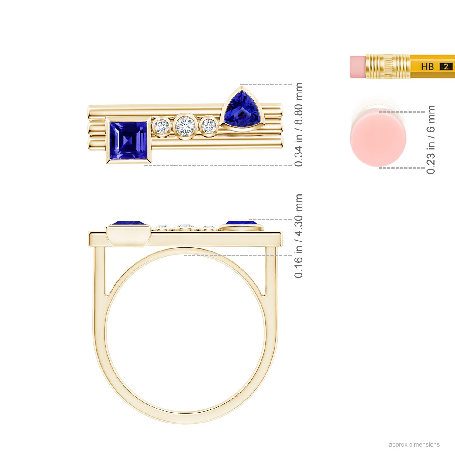 AAAA - Tanzanite / 0.61 CT / 14 KT Yellow Gold