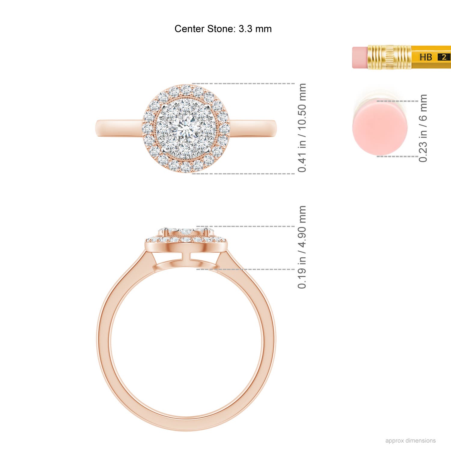 F-G, VS / 0.5 CT / 14 KT Rose Gold