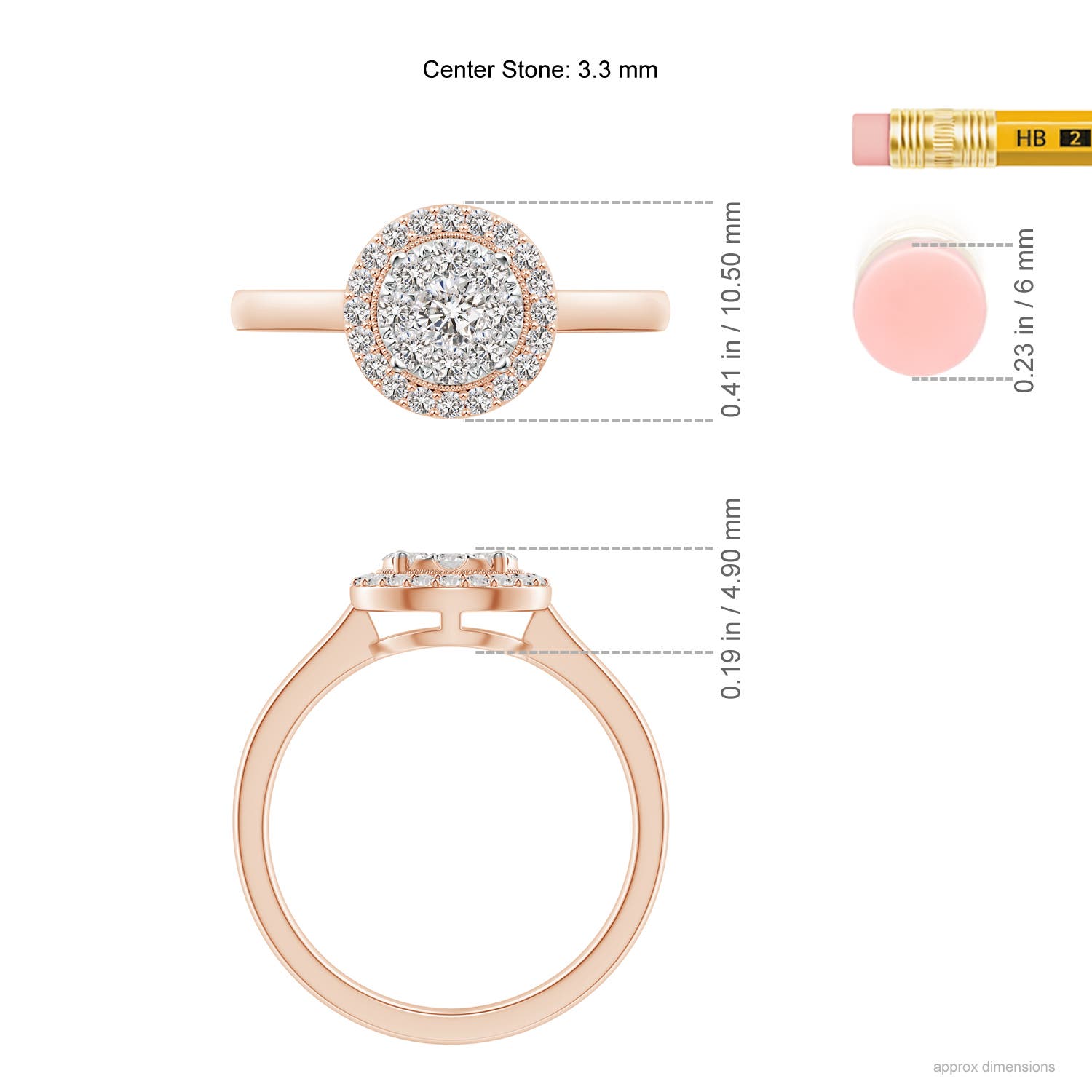 I-J, I1-I2 / 0.5 CT / 14 KT Rose Gold