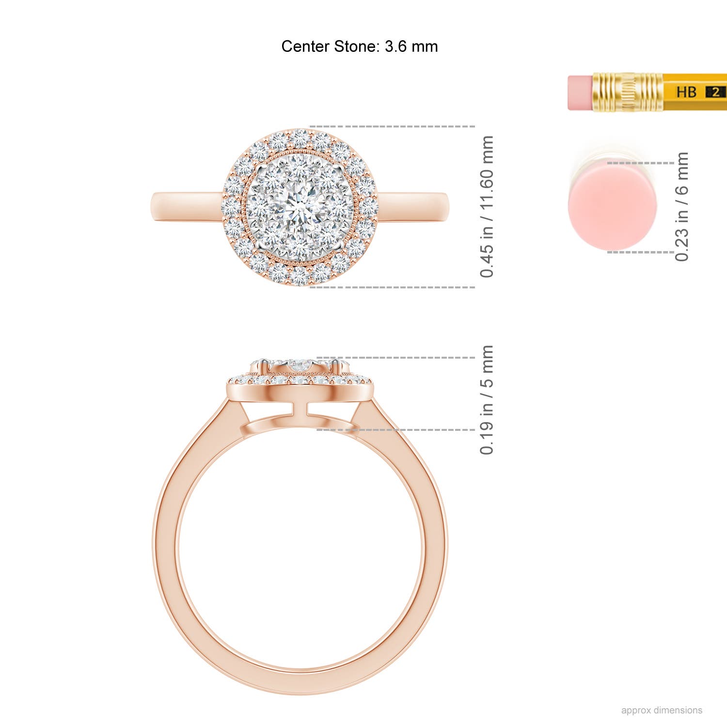 F-G, VS / 0.61 CT / 14 KT Rose Gold