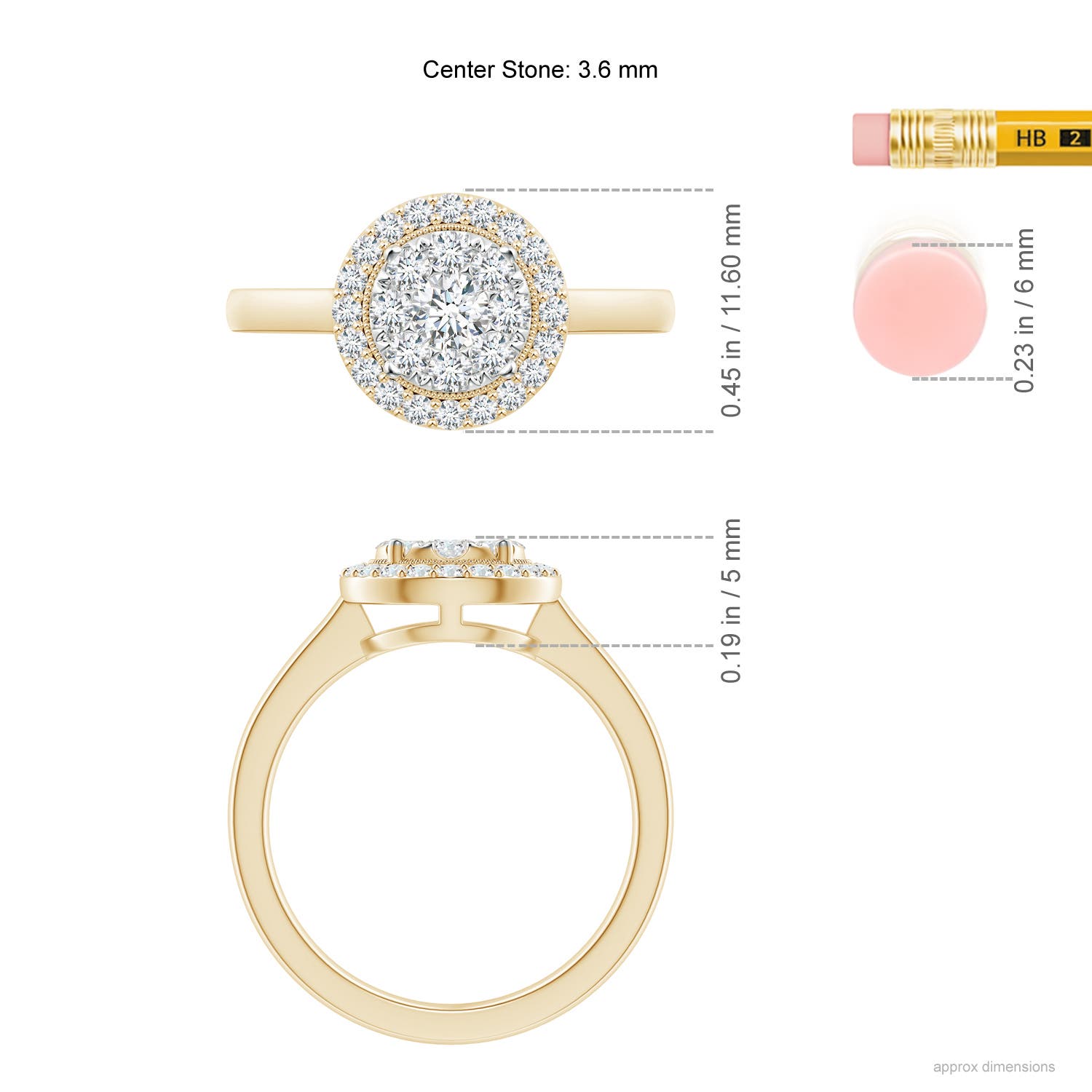 F-G, VS / 0.61 CT / 14 KT Yellow Gold