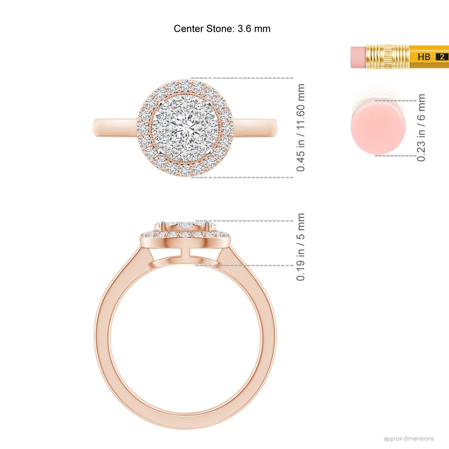 H, SI2 / 0.61 CT / 14 KT Rose Gold