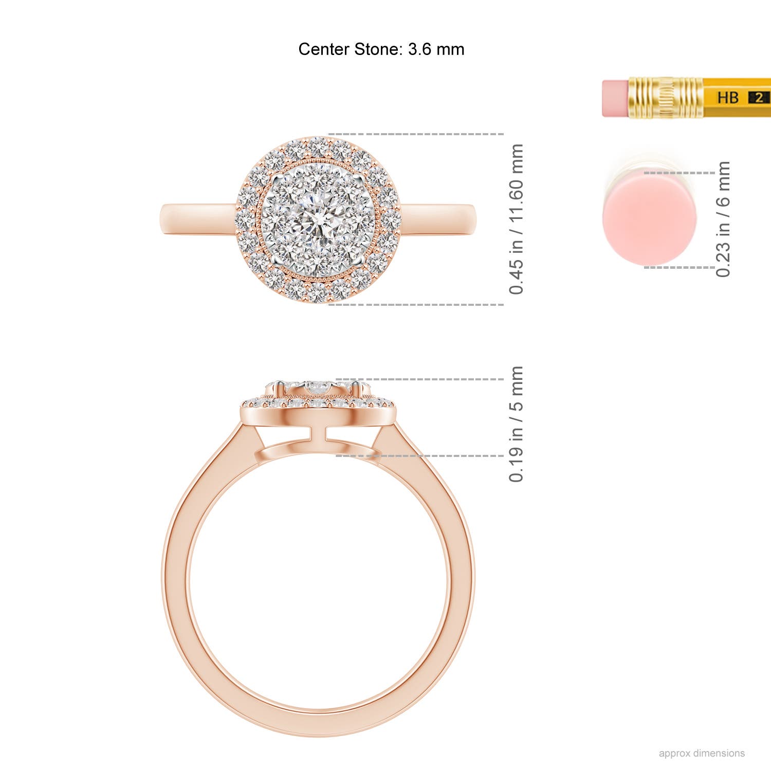 I-J, I1-I2 / 0.61 CT / 14 KT Rose Gold