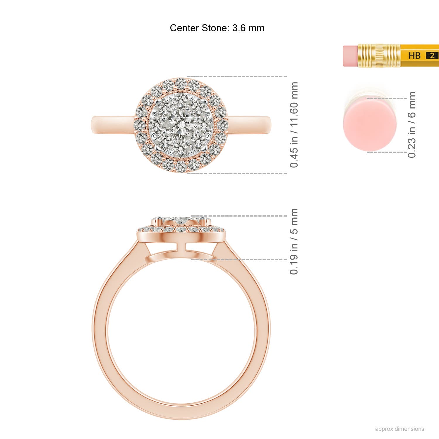 K, I3 / 0.61 CT / 14 KT Rose Gold