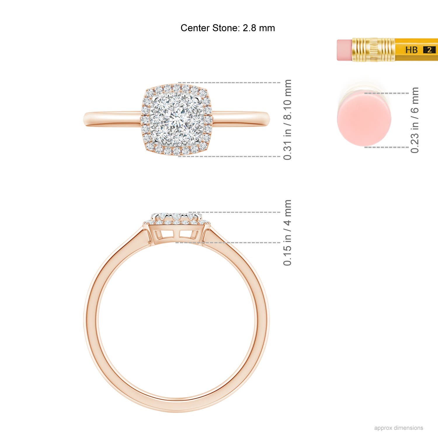 G, VS2 / 0.37 CT / 14 KT Rose Gold