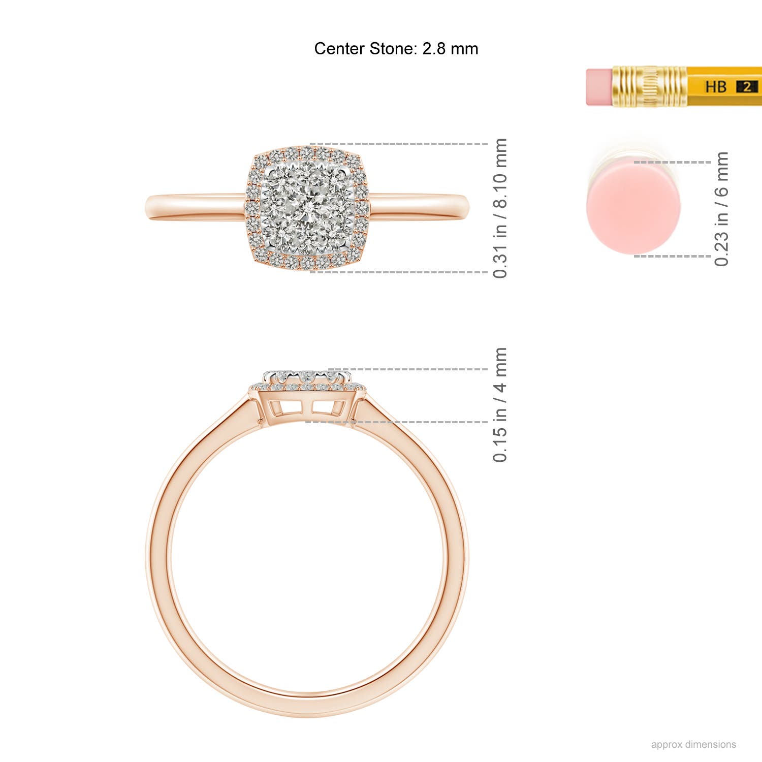 K, I3 / 0.37 CT / 14 KT Rose Gold