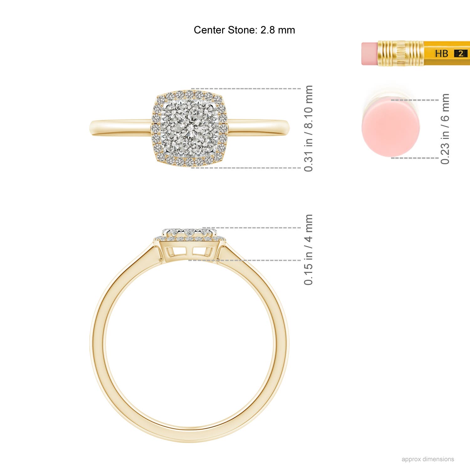 K, I3 / 0.37 CT / 14 KT Yellow Gold