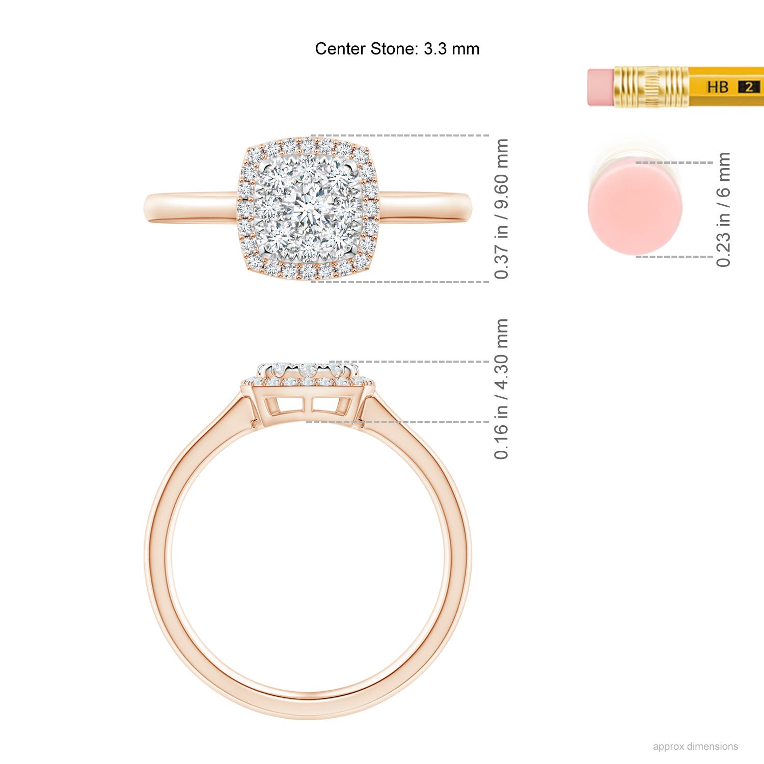 F-G, VS / 0.59 CT / 14 KT Rose Gold