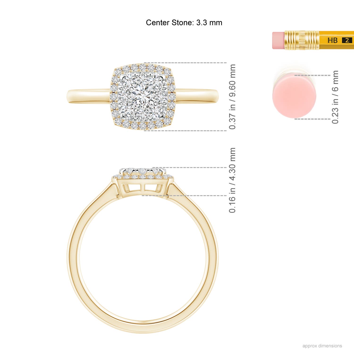 H, SI2 / 0.59 CT / 14 KT Yellow Gold