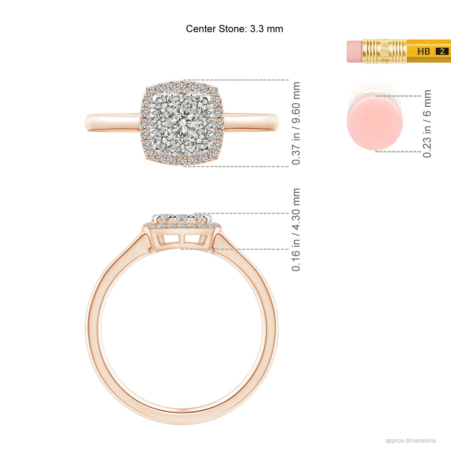 K, I3 / 0.59 CT / 14 KT Rose Gold