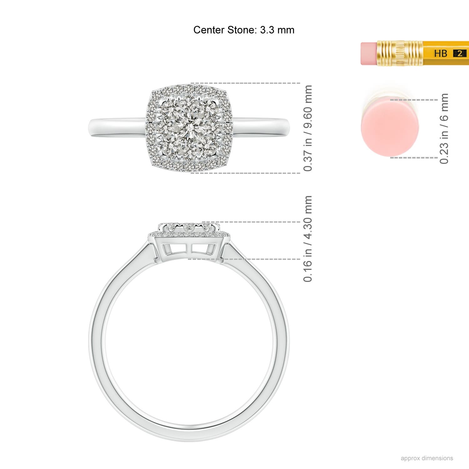 K, I3 / 0.59 CT / 14 KT White Gold