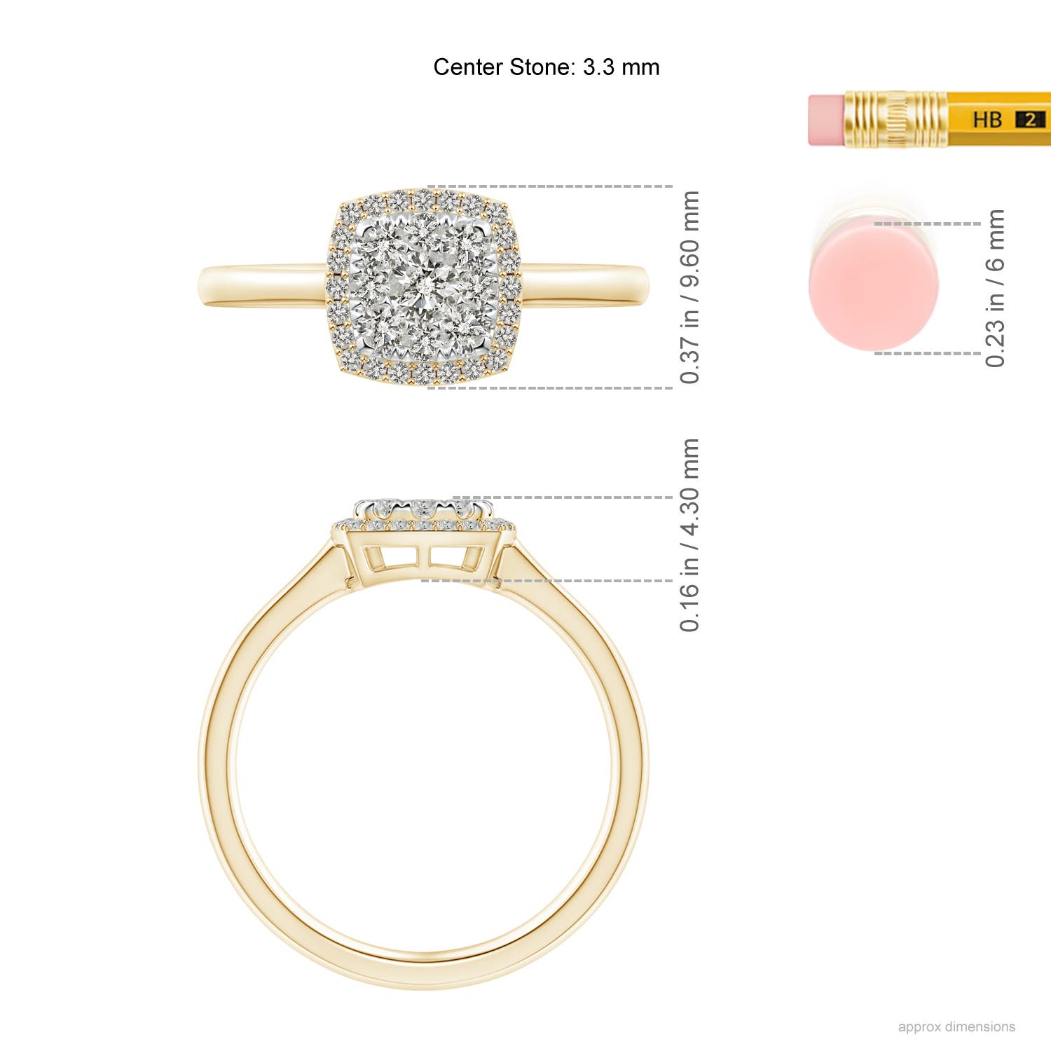 K, I3 / 0.59 CT / 14 KT Yellow Gold