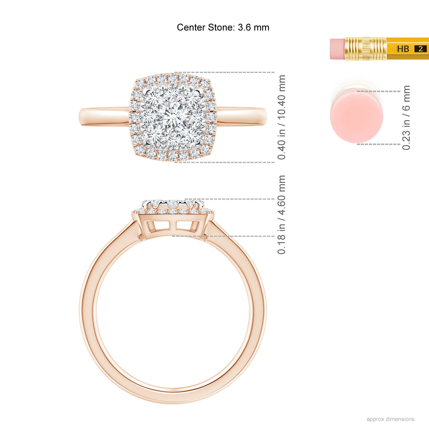 F-G, VS / 0.76 CT / 14 KT Rose Gold