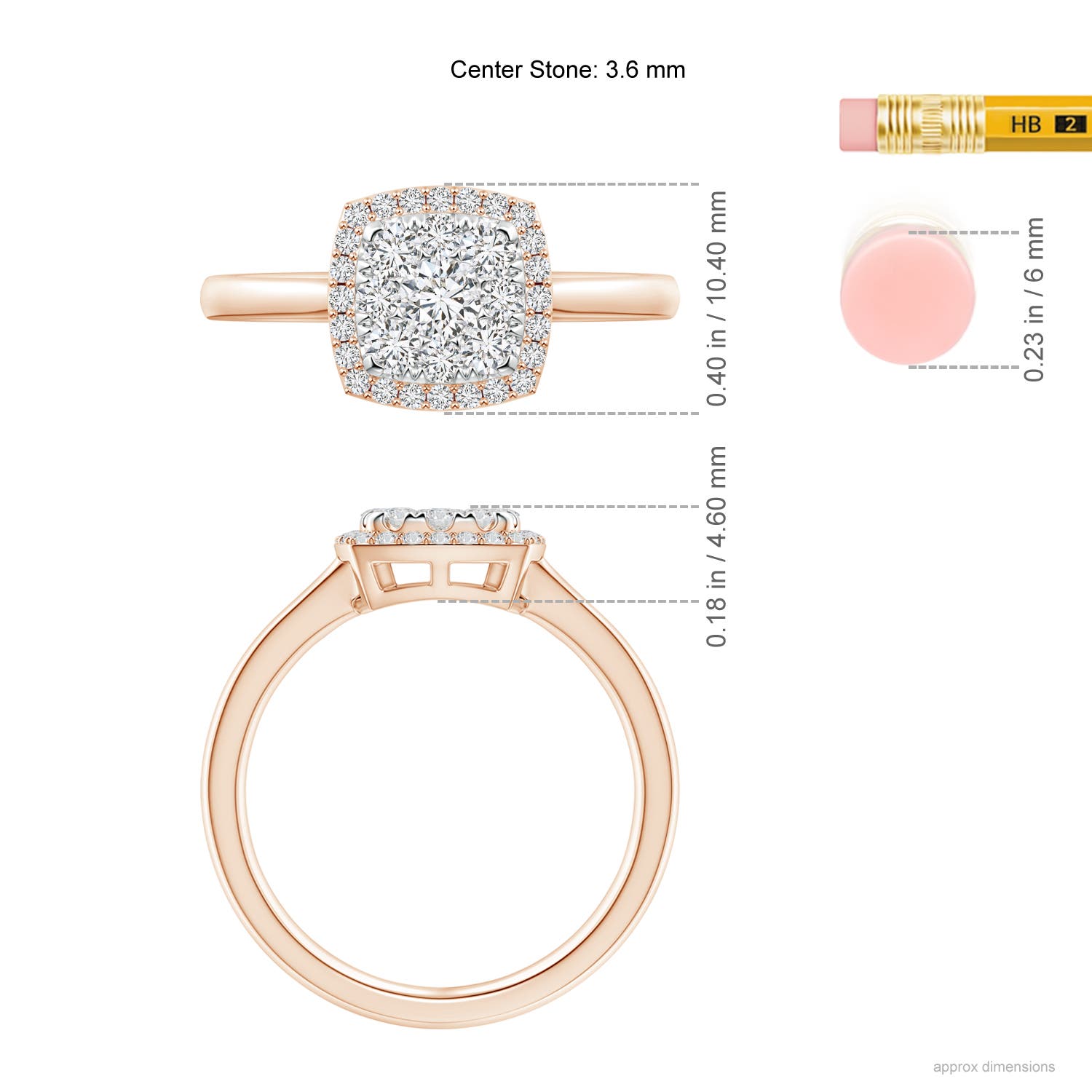 H, SI2 / 0.76 CT / 14 KT Rose Gold