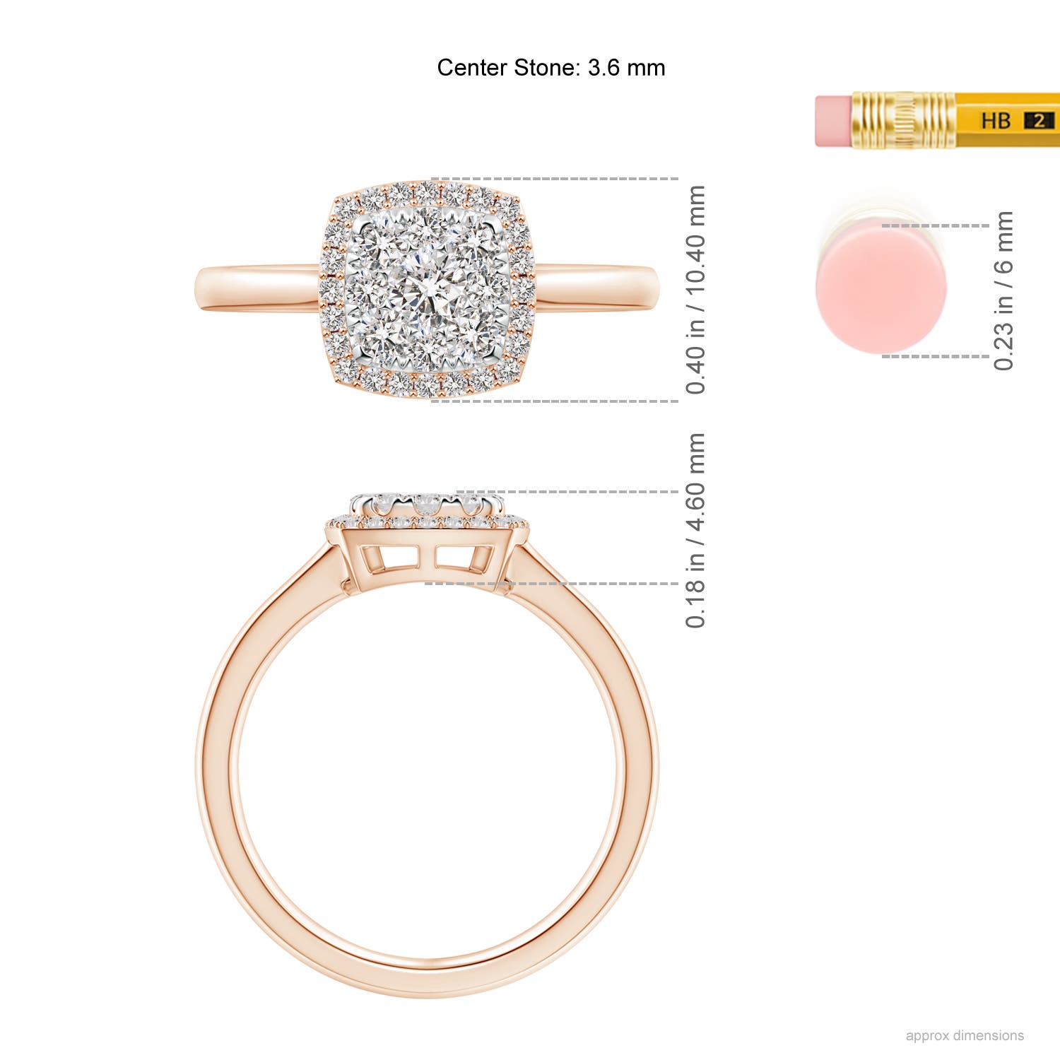 I-J, I1-I2 / 0.76 CT / 14 KT Rose Gold