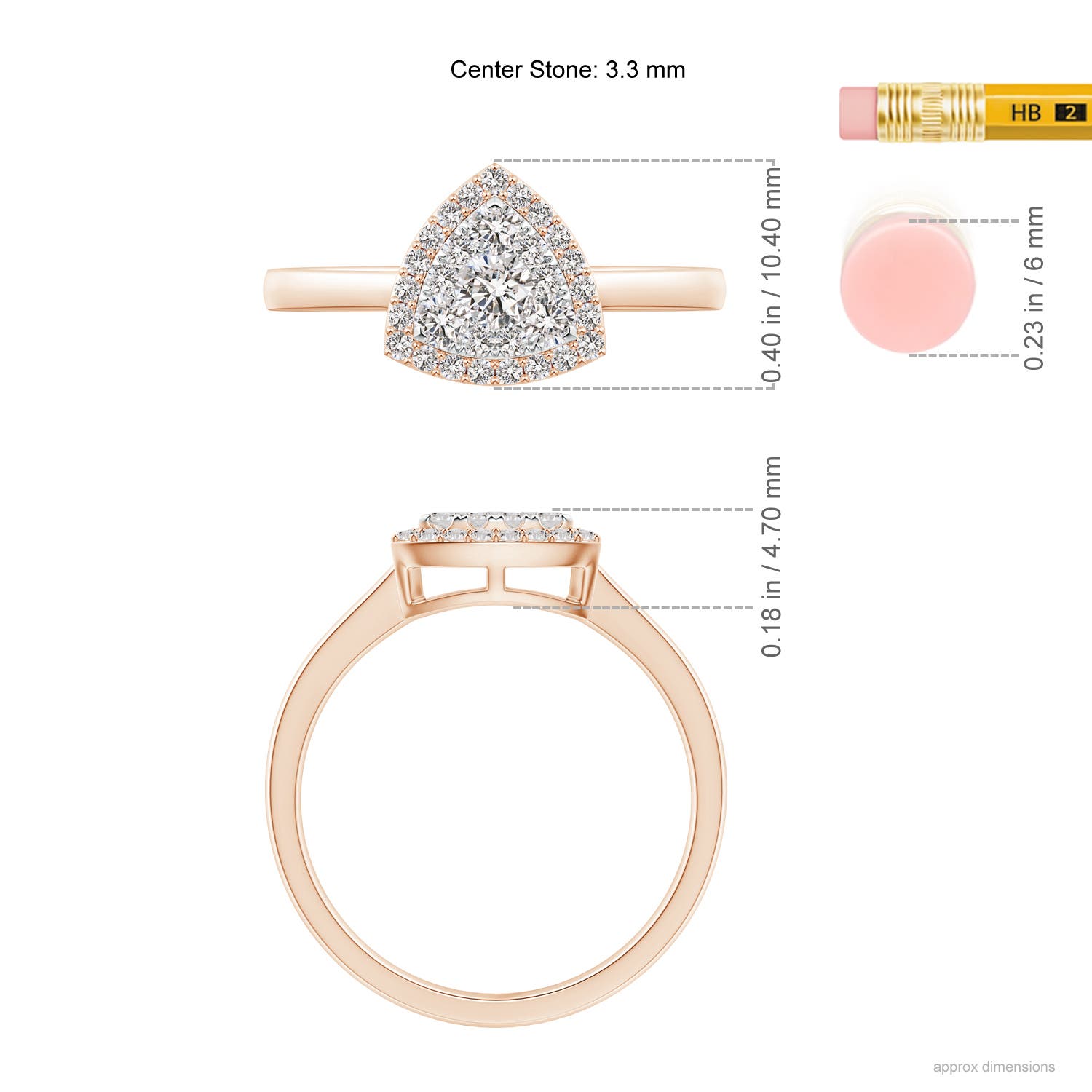 I-J, I1-I2 / 0.49 CT / 14 KT Rose Gold