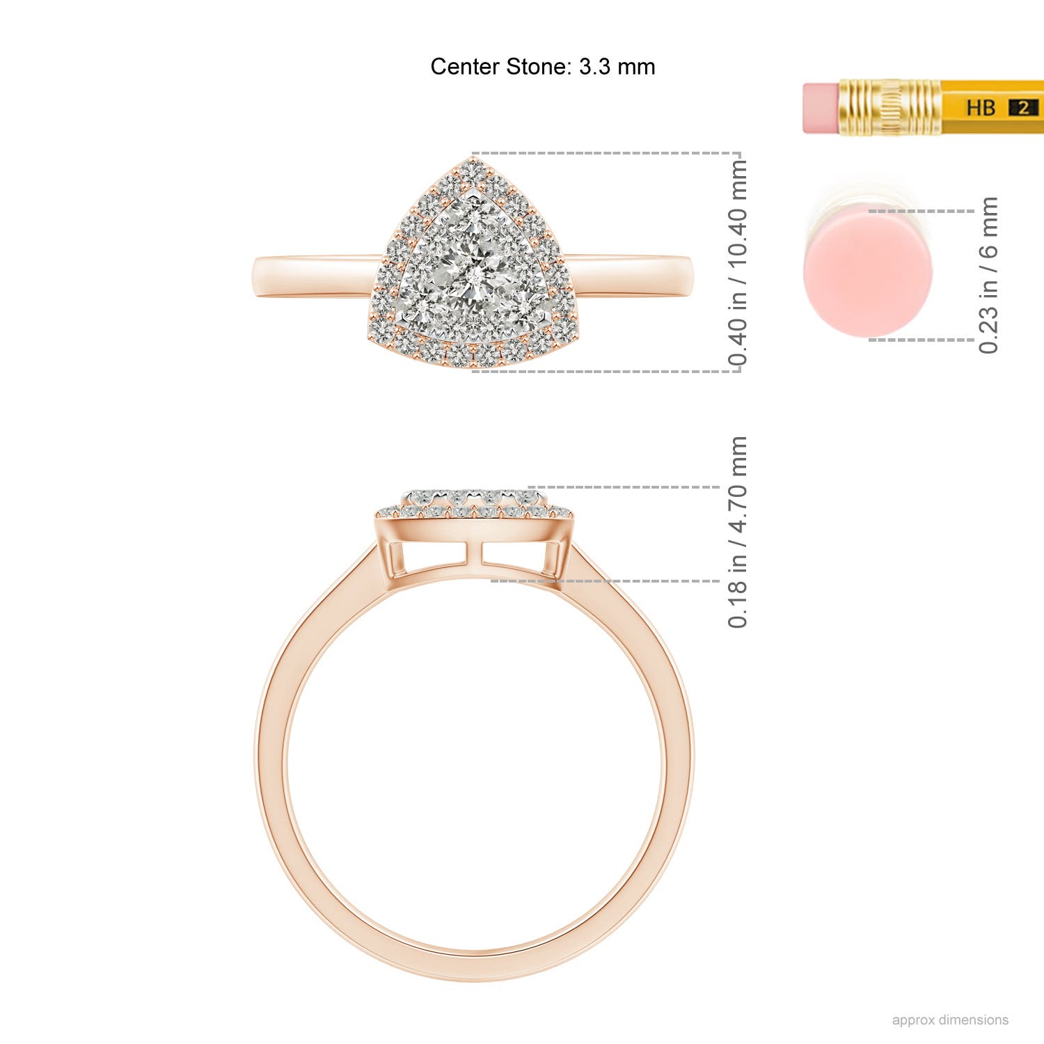 K, I3 / 0.49 CT / 14 KT Rose Gold