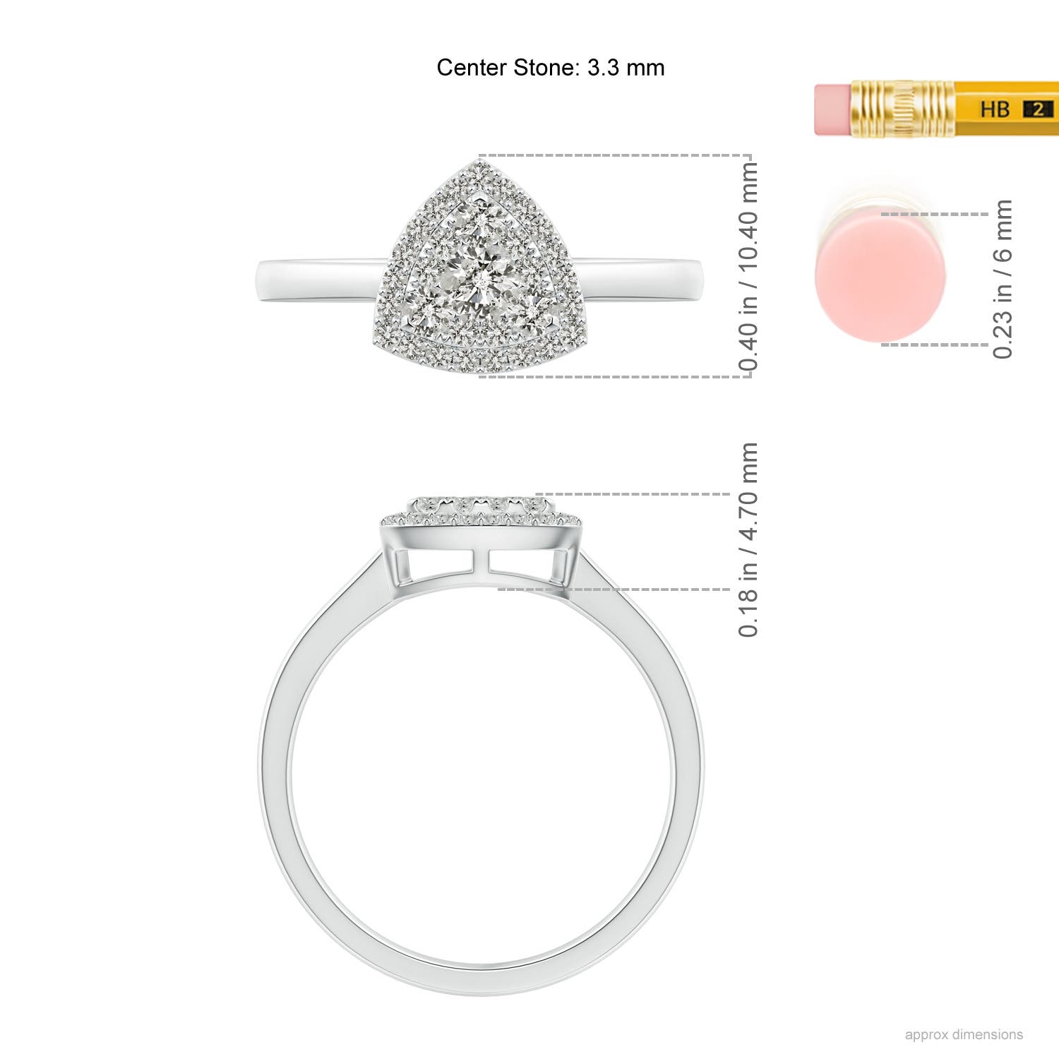 K, I3 / 0.49 CT / 14 KT White Gold