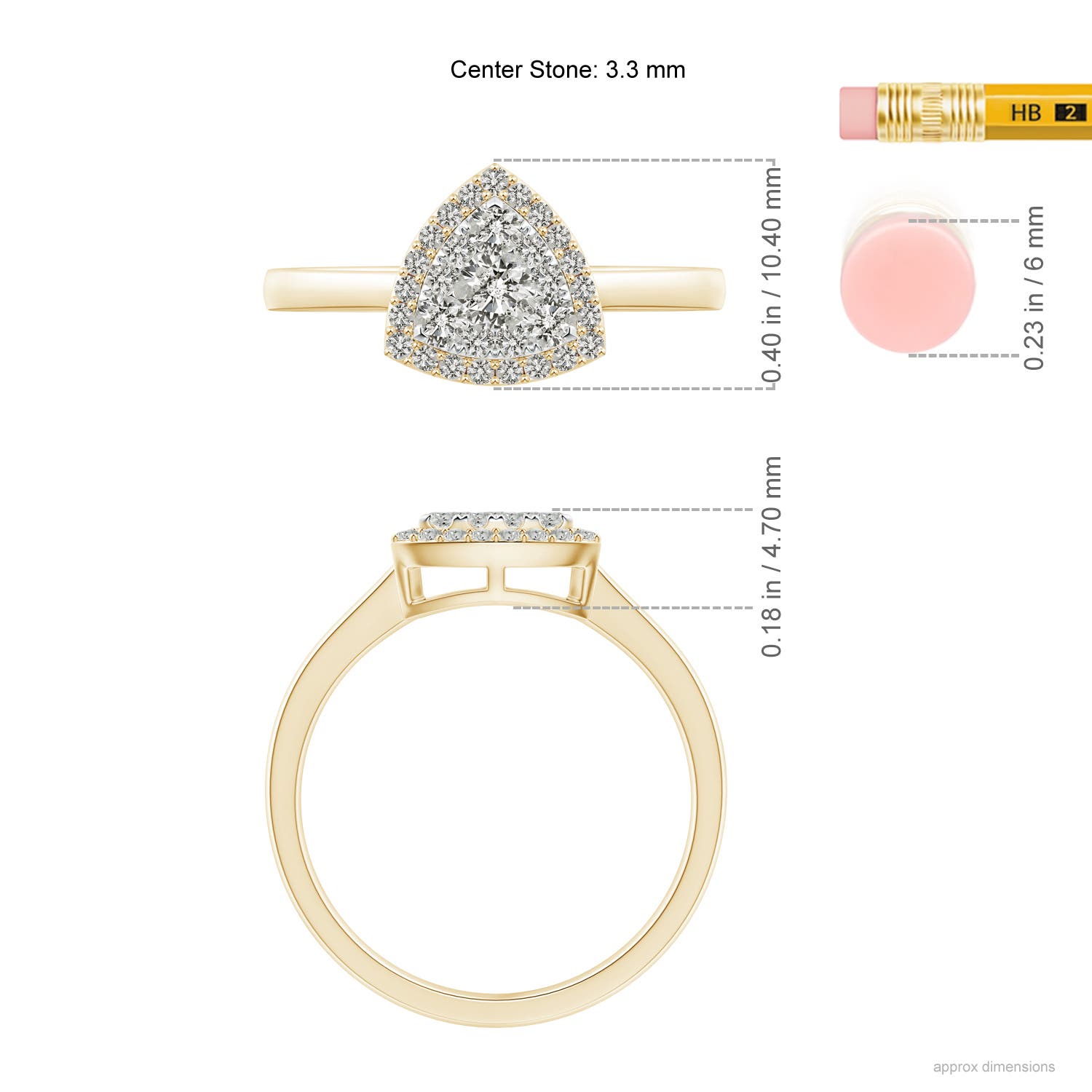 K, I3 / 0.49 CT / 14 KT Yellow Gold