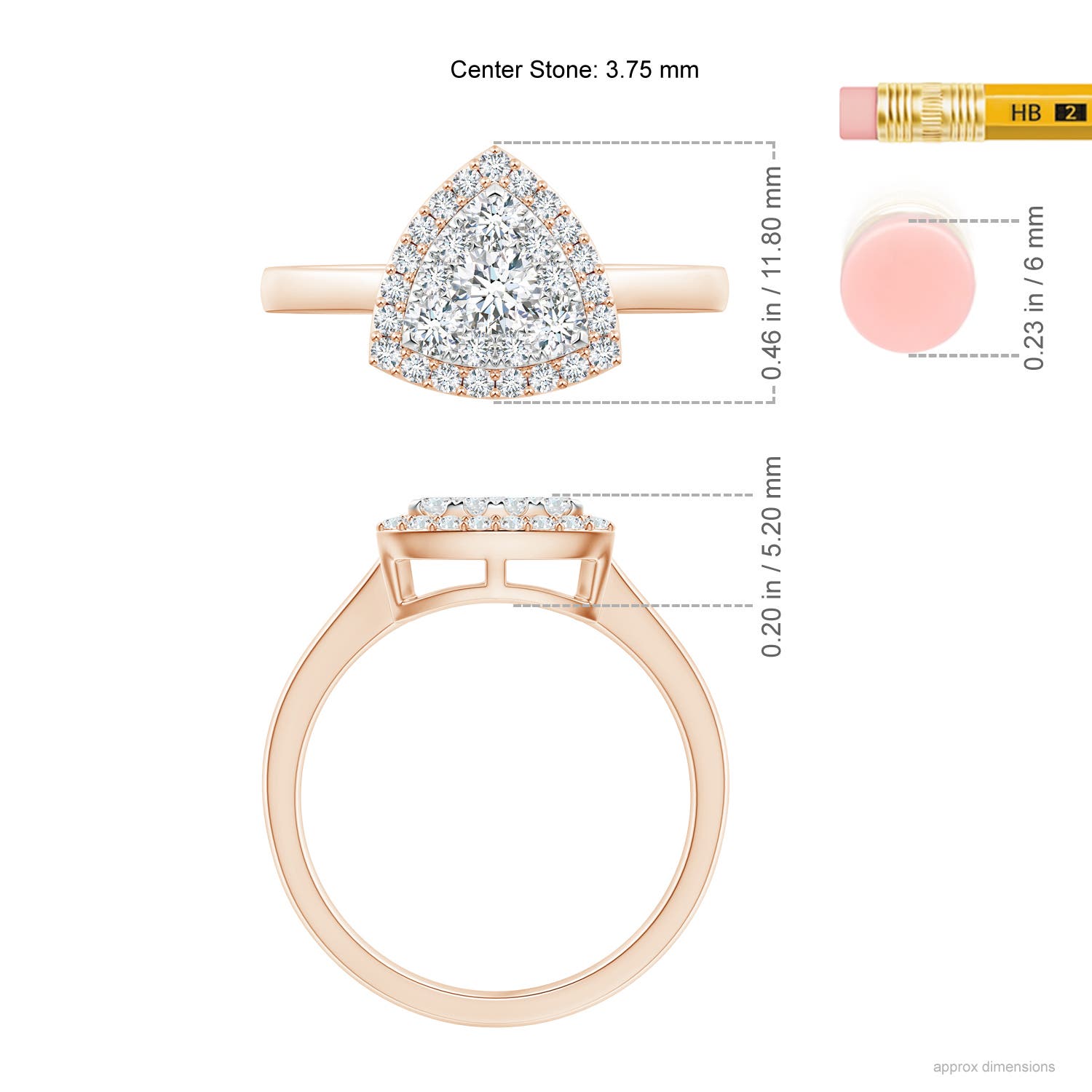 G, VS2 / 0.74 CT / 14 KT Rose Gold