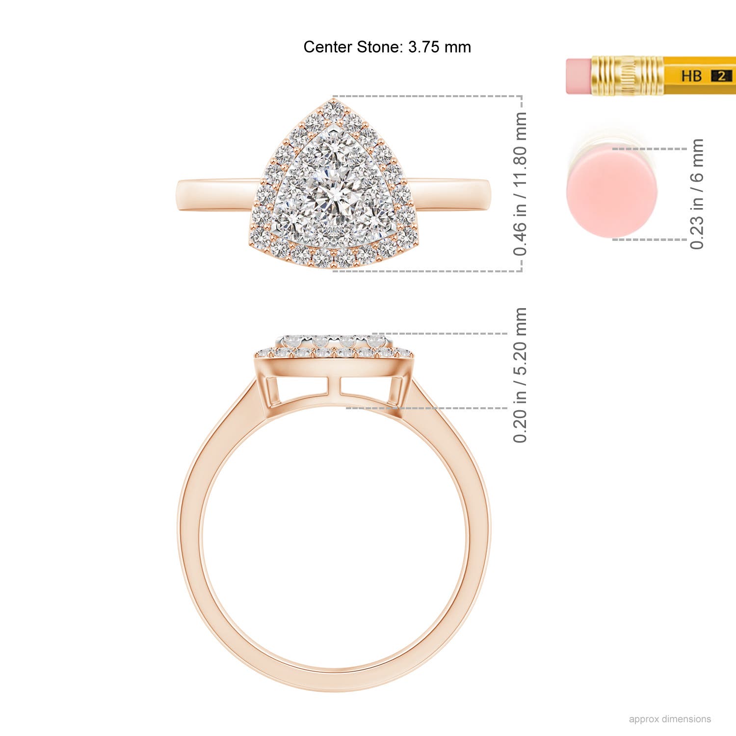 I-J, I1-I2 / 0.74 CT / 14 KT Rose Gold