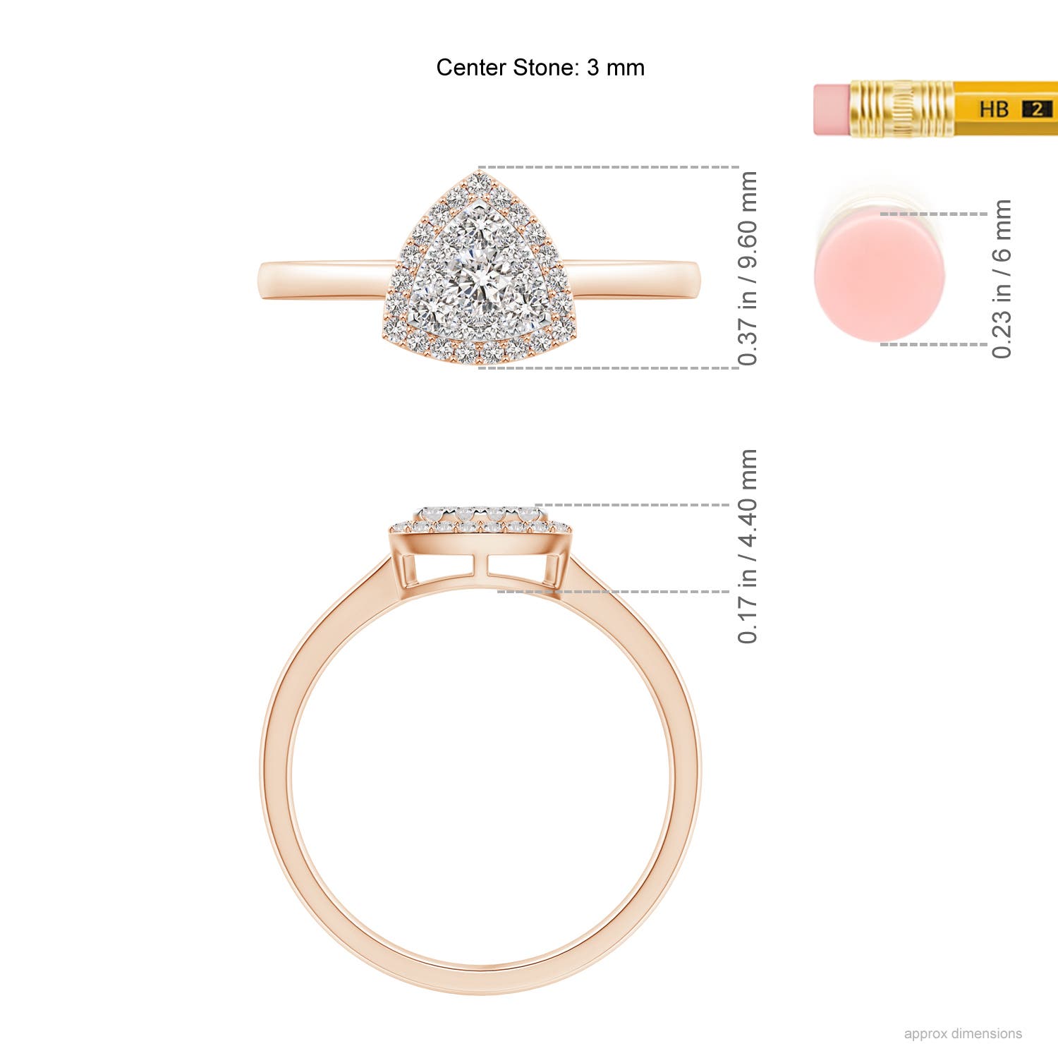 I-J, I1-I2 / 0.38 CT / 14 KT Rose Gold