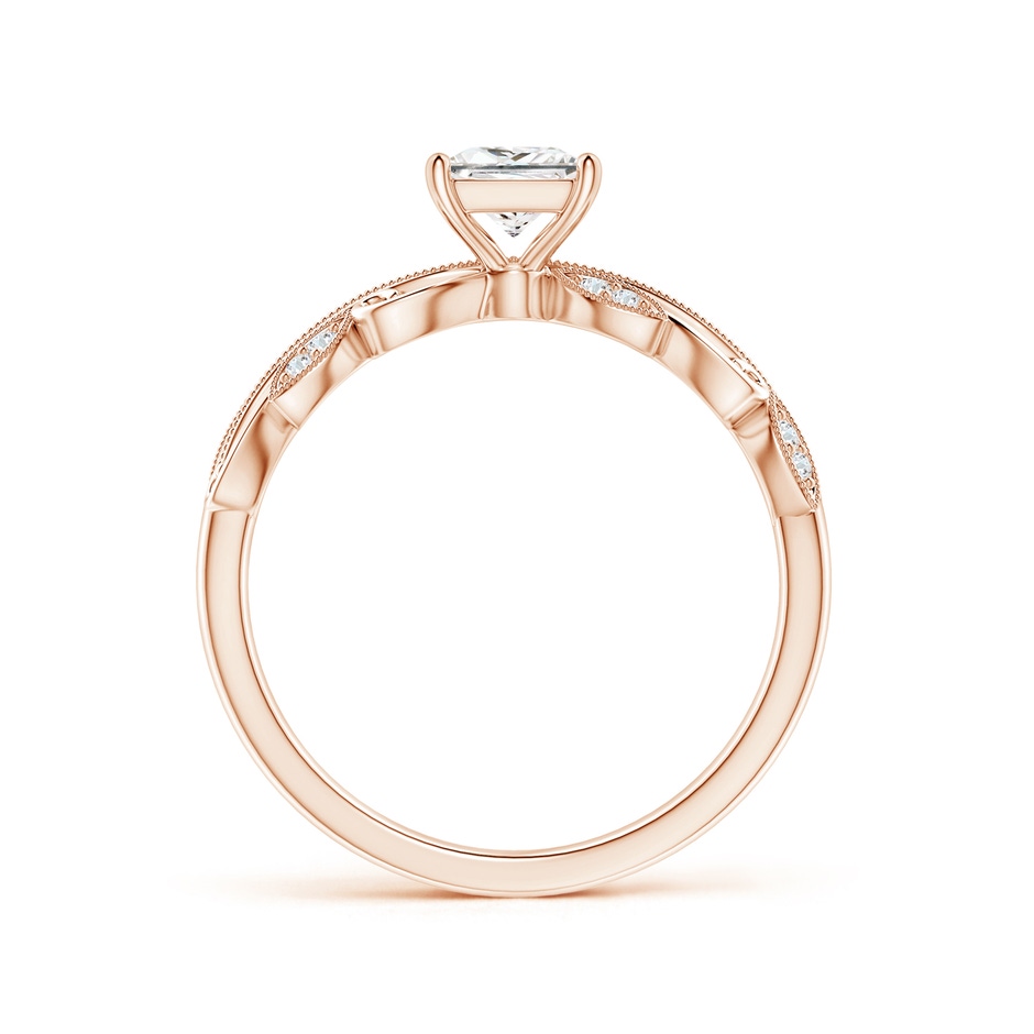 4.7mm GVS2 Vintage Inspired Princess-Cut Diamond Ring with Scrollwork in Rose Gold side-1